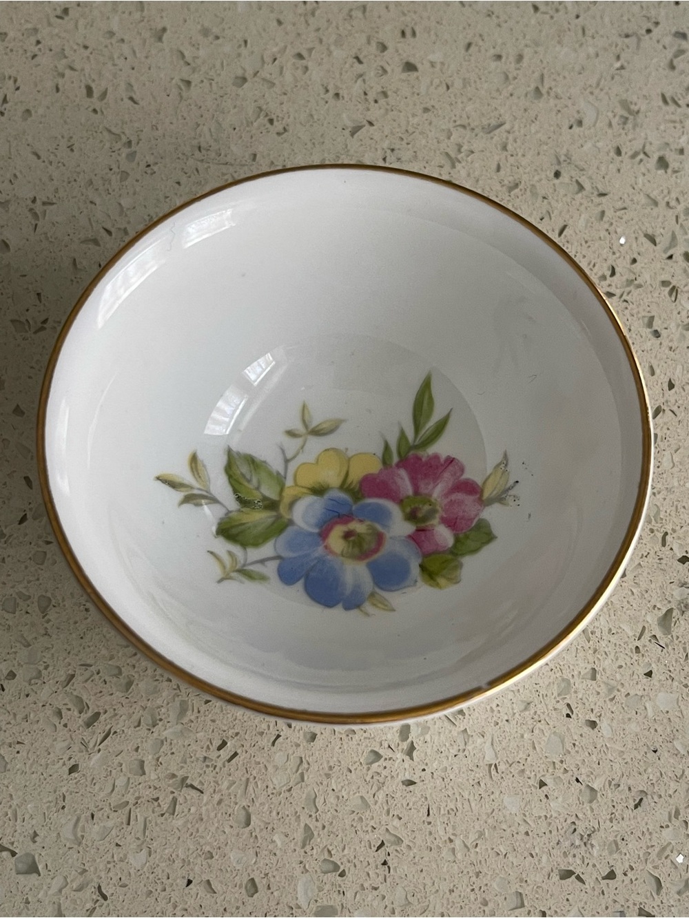 Jason Bone China Floral Gold-Rim Sugar Bowl